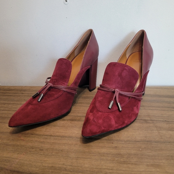 H by Halston Shoes - H by Halston 8.5 burgundy leather heels